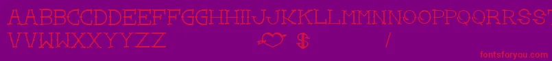 LoveYouMomBold Font – Red Fonts on Purple Background