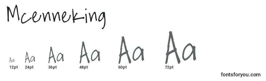 Mcenneking Font Sizes
