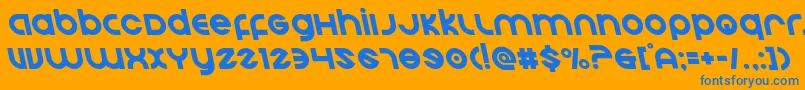 Echostationleft Font – Blue Fonts on Orange Background