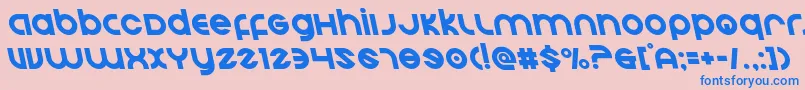 Echostationleft-Schriftart – Blaue Schriften auf rosa Hintergrund