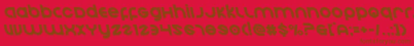 Echostationleft-Schriftart – Braune Schriften auf rotem Hintergrund