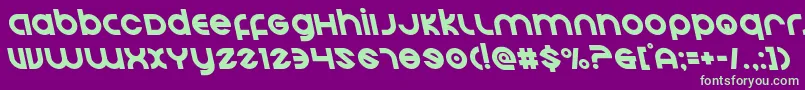 Echostationleft-Schriftart – Grüne Schriften auf violettem Hintergrund