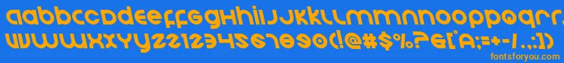 Echostationleft Font – Orange Fonts on Blue Background