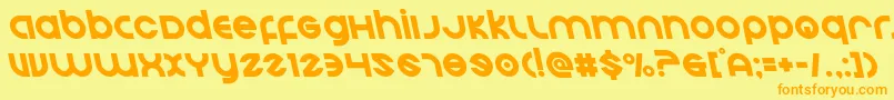 Echostationleft-Schriftart – Orangefarbene Schriften auf gelbem Hintergrund