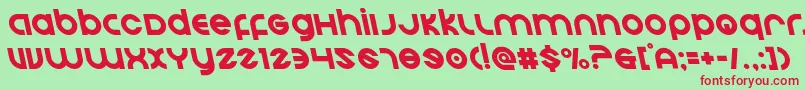 フォントEchostationleft – 赤い文字の緑の背景