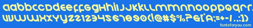 Echostationleft-Schriftart – Gelbe Schriften auf blauem Hintergrund