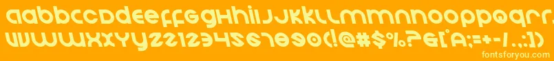 Echostationleft Font – Yellow Fonts on Orange Background