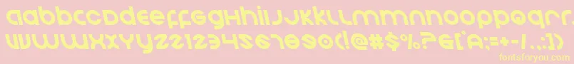 Echostationleft-fontti – keltaiset fontit vaaleanpunaisella taustalla