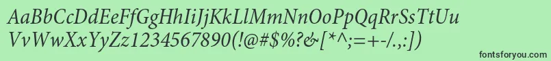 MinionproCnit Font – Black Fonts on Green Background
