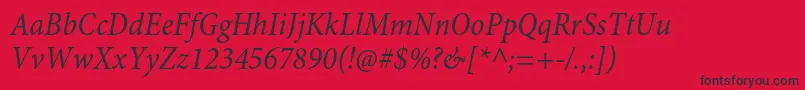 MinionproCnit Font – Black Fonts on Red Background