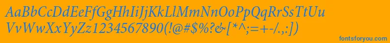 MinionproCnit Font – Blue Fonts on Orange Background