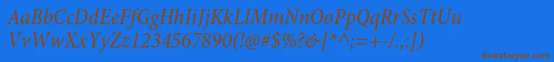 MinionproCnit Font – Brown Fonts on Blue Background