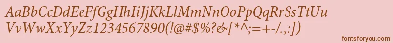 MinionproCnit Font – Brown Fonts on Pink Background