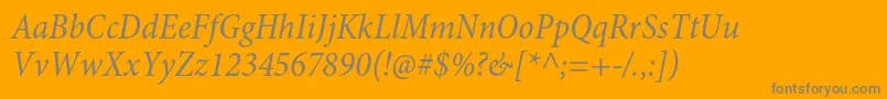 MinionproCnit Font – Gray Fonts on Orange Background