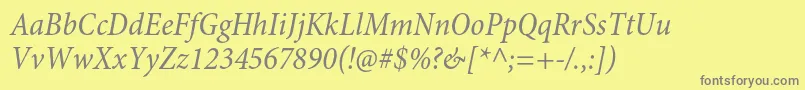 MinionproCnit Font – Gray Fonts on Yellow Background
