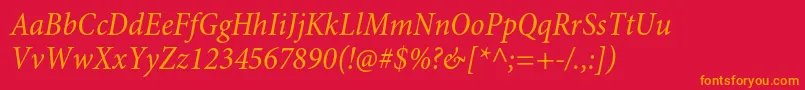 MinionproCnit Font – Orange Fonts on Red Background