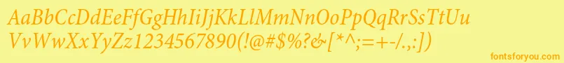 MinionproCnit Font – Orange Fonts on Yellow Background