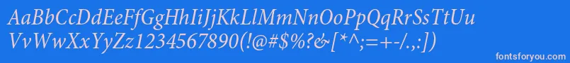 MinionproCnit Font – Pink Fonts on Blue Background