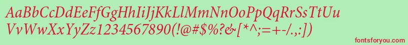 MinionproCnit Font – Red Fonts on Green Background