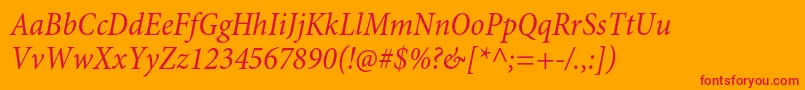 MinionproCnit Font – Red Fonts on Orange Background