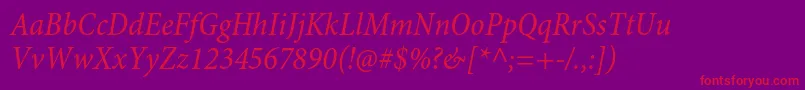 MinionproCnit Font – Red Fonts on Purple Background