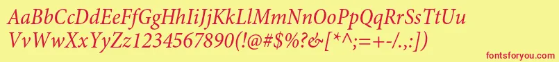 MinionproCnit Font – Red Fonts on Yellow Background