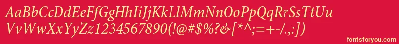 MinionproCnit Font – Yellow Fonts on Red Background