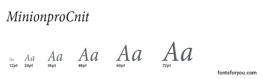 MinionproCnit Font Sizes
