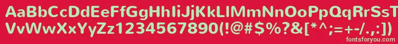 NunitoBold Font – Green Fonts on Red Background