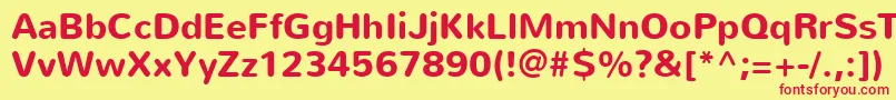 NunitoBold Font – Red Fonts on Yellow Background