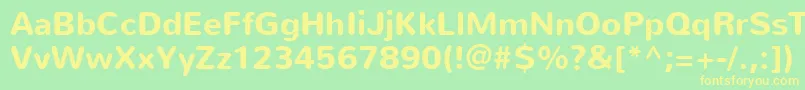 フォントNunitoBold – 黄色の文字が緑の背景にあります