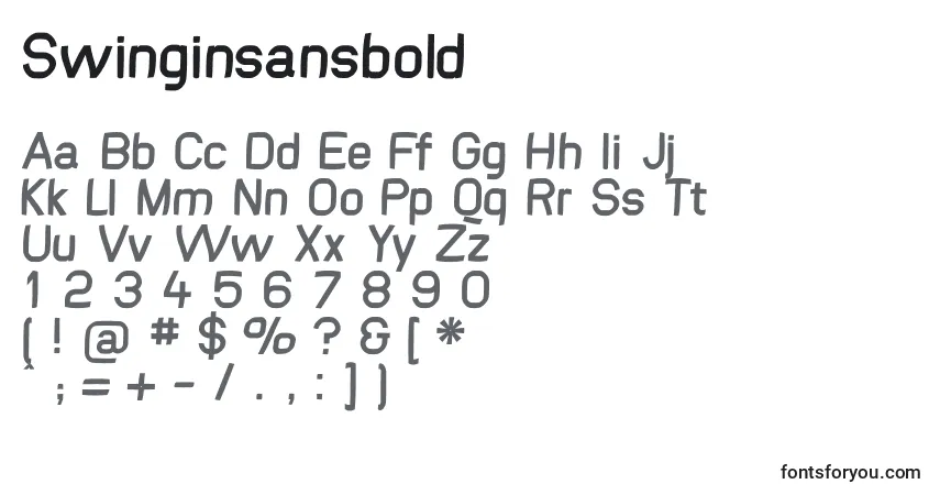 Swinginsansboldフォント–アルファベット、数字、特殊文字