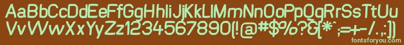 Swinginsansbold-fontti – vihreät fontit ruskealla taustalla