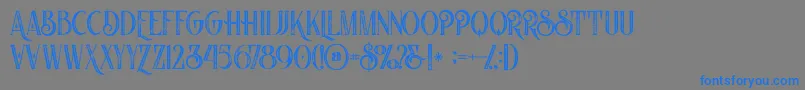 Nomosinlinegrunge-Schriftart – Blaue Schriften auf grauem Hintergrund