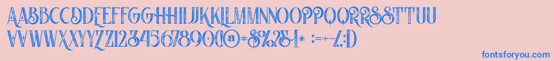 Nomosinlinegrunge Font – Blue Fonts on Pink Background