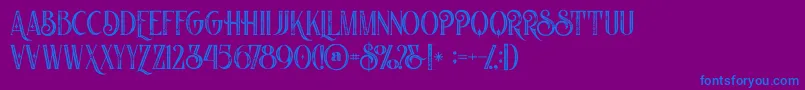 Nomosinlinegrunge Font – Blue Fonts on Purple Background