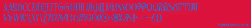Nomosinlinegrunge Font – Blue Fonts on Red Background
