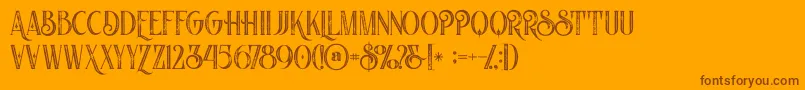 Nomosinlinegrunge Font – Brown Fonts on Orange Background