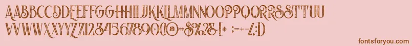 Nomosinlinegrunge Font – Brown Fonts on Pink Background