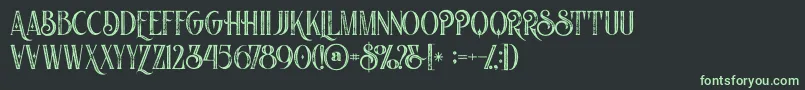 Nomosinlinegrunge Font – Green Fonts on Black Background