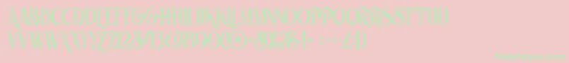 Nomosinlinegrunge Font – Green Fonts on Pink Background