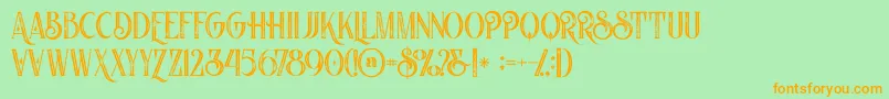 Nomosinlinegrunge Font – Orange Fonts on Green Background