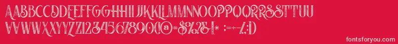 Nomosinlinegrunge Font – Pink Fonts on Red Background