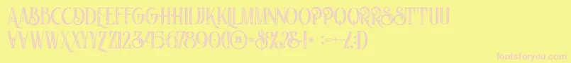 Nomosinlinegrunge Font – Pink Fonts on Yellow Background