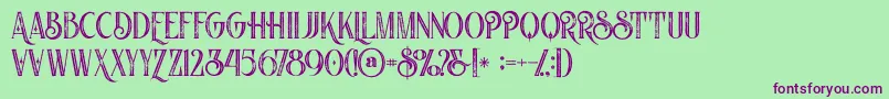 Nomosinlinegrunge Font – Purple Fonts on Green Background