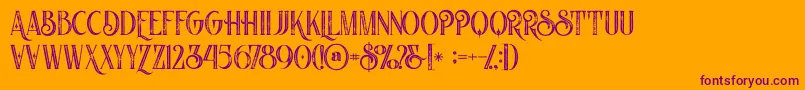 Nomosinlinegrunge Font – Purple Fonts on Orange Background