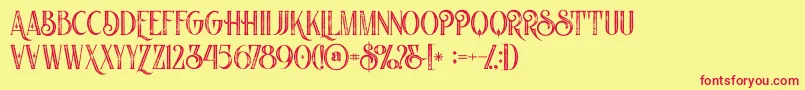 Nomosinlinegrunge Font – Red Fonts on Yellow Background