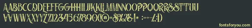 Nomosinlinegrunge Font – Yellow Fonts on Black Background