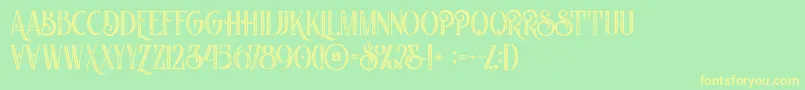 Nomosinlinegrunge Font – Yellow Fonts on Green Background