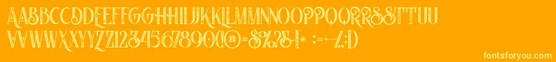Nomosinlinegrunge Font – Yellow Fonts on Orange Background